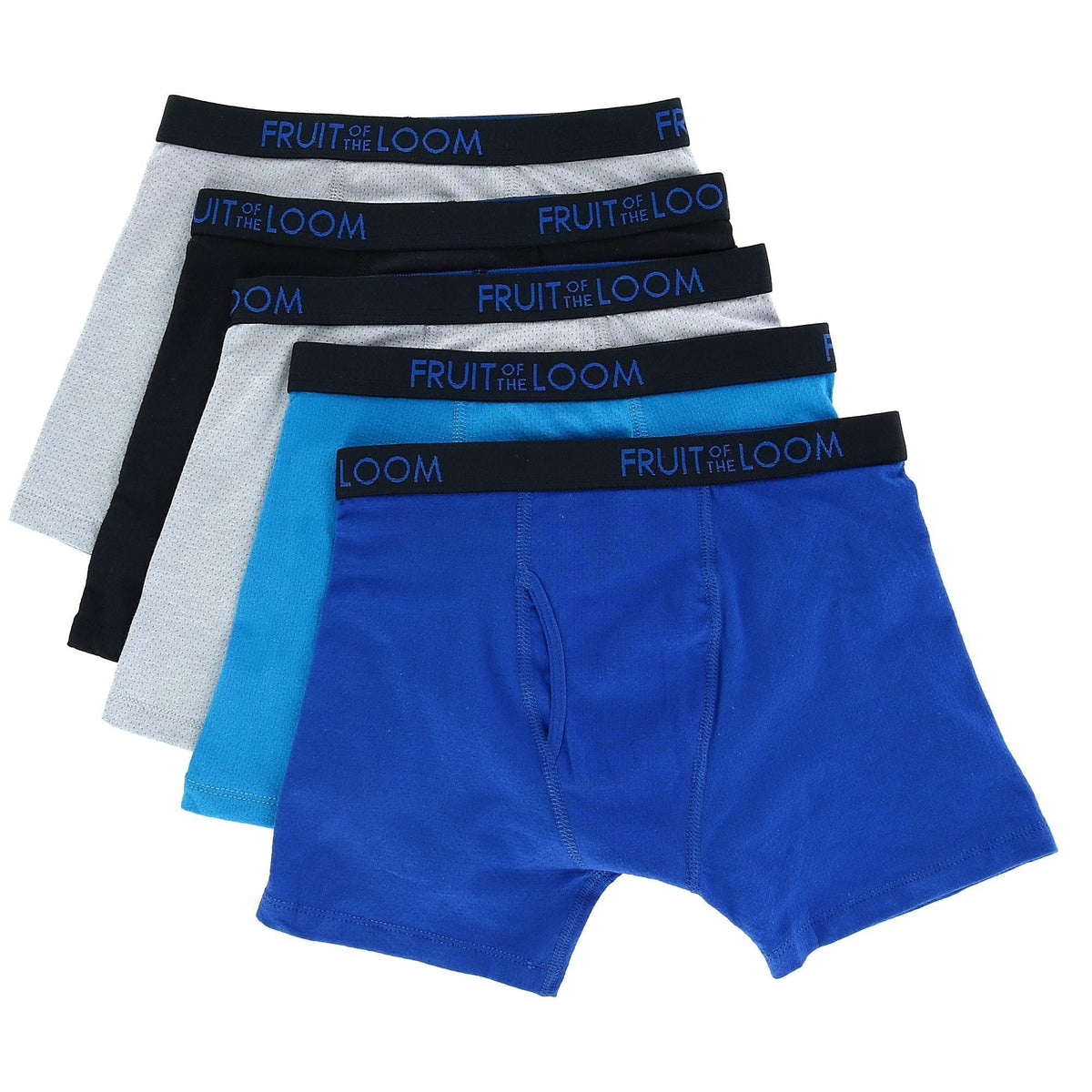 Fruit of the Loom Boy's Breathable Mesh Boxer Briefs Underwear (5 Pack)