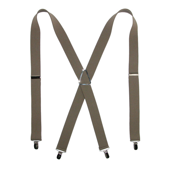 Men's Elastic X-Back Suspenders with Silver Hardware