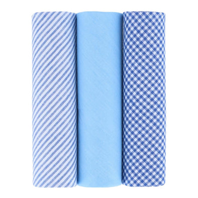 Men's Boxed Fancy Cotton Patterned Handkerchiefs (3 piece set)