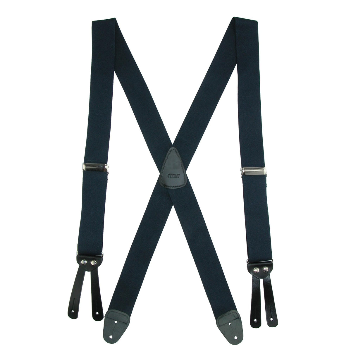 CTM® Men's Elastic Basic XBack ButtonEnd Suspenders