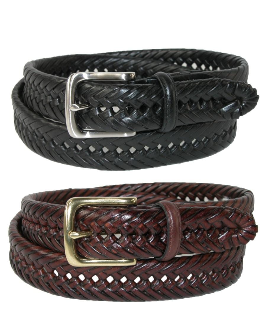 Men's Burnished Handlaced Braided Belt (Pack of 2) by Tommy Hilfiger