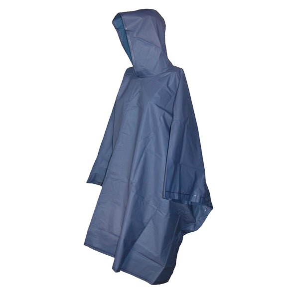Adult's Hooded Pullover Rain Poncho with Side Snaps