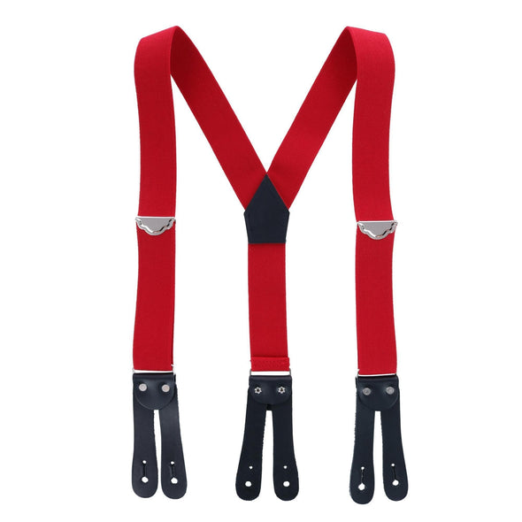 Men's Elastic Button-End Y-Back 1 1/2 Inch Double Face Suspenders