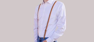 Man wearing suspenders