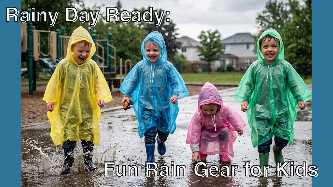 Kids ponchos and rain boots at Belt Outlet