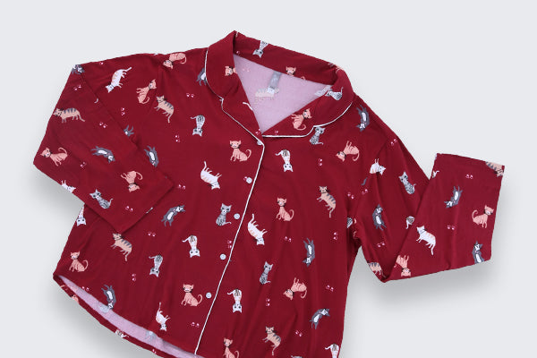 Winter themed button down pajama bottom