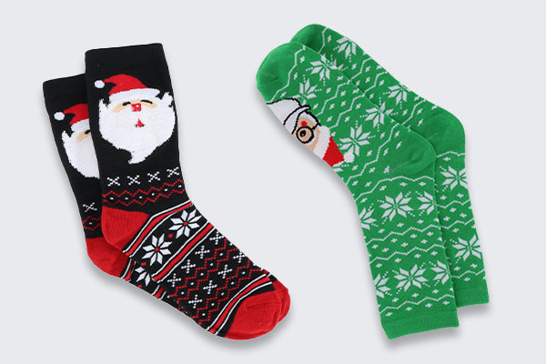 Two pairs of Santa socks
