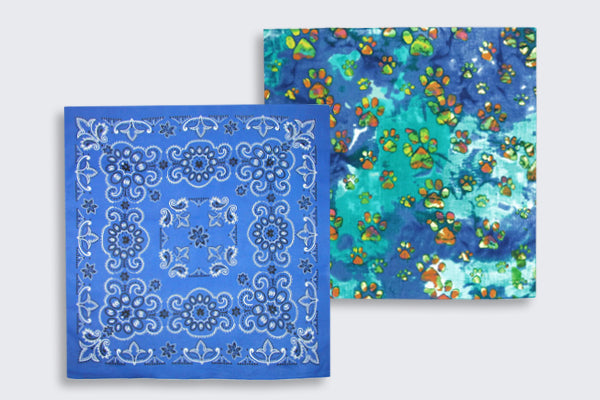 two blue bandanas