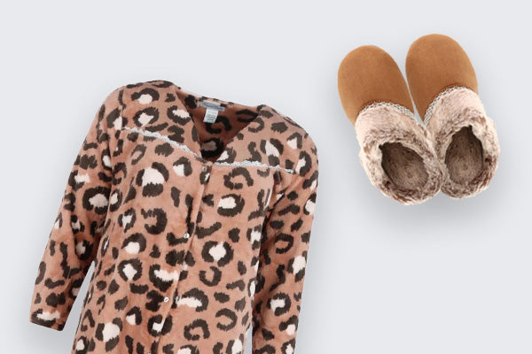 Women's nightgown and slippers