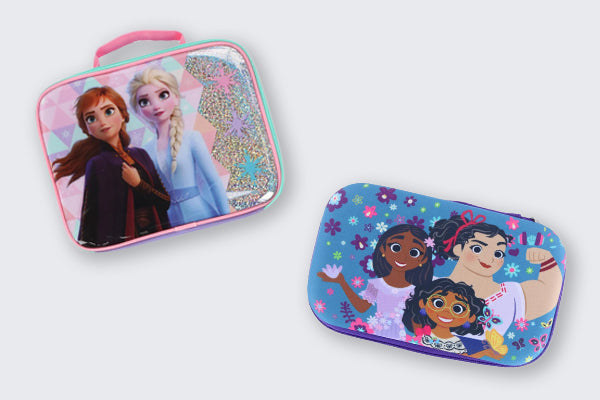 Frozen lunch box and Encanto pencil case