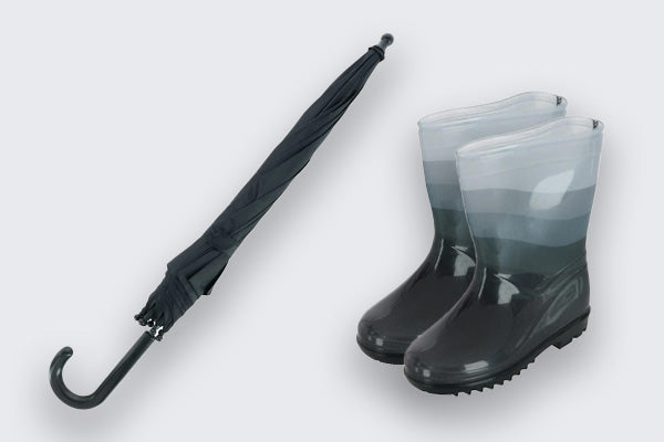 Umbrella and kid's rain boot