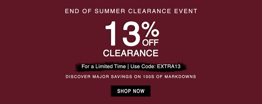 End of Summer Clearance Event: 13% Off Clearance with code EXTRA13 width=