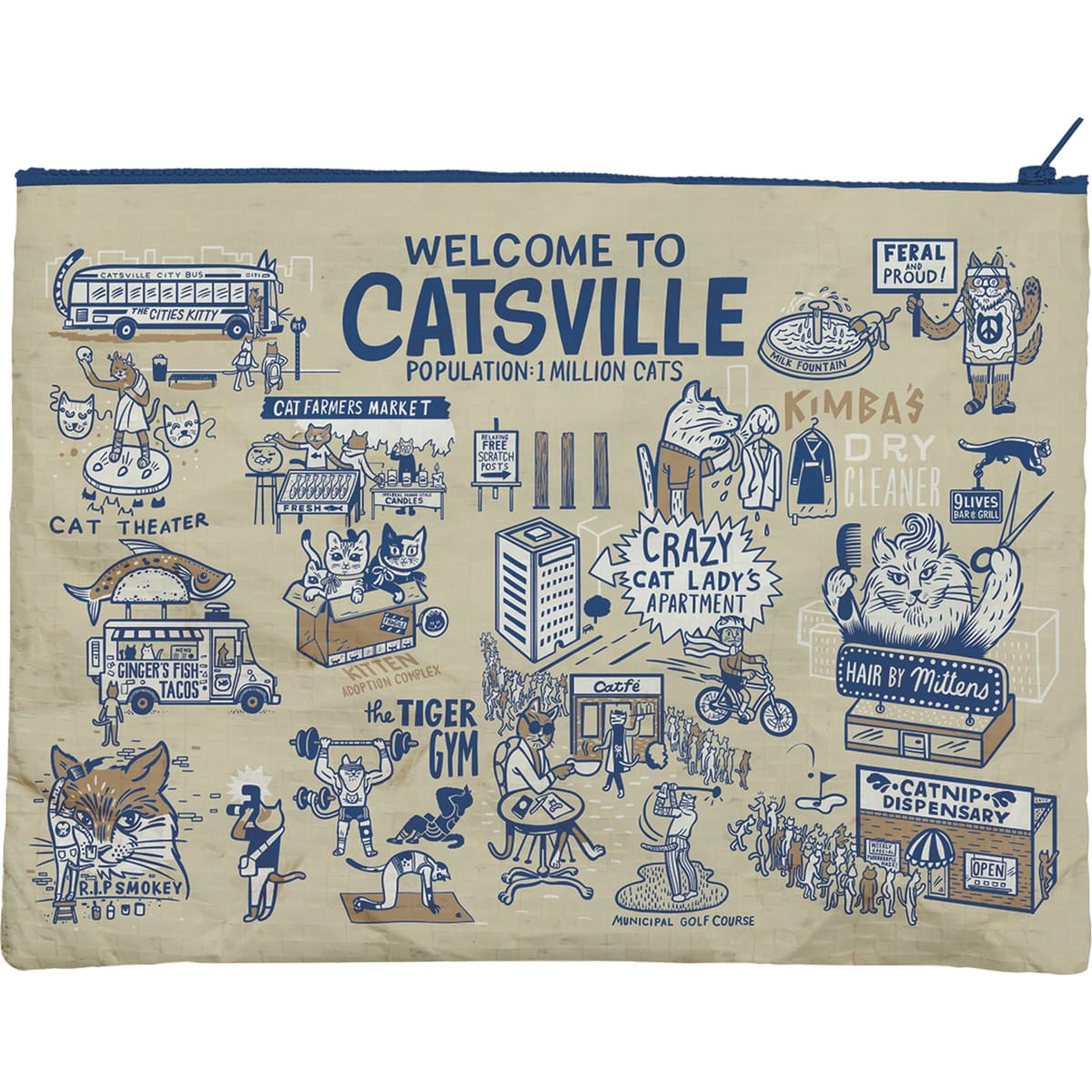 The Bullish Store Women's Crazy Cat Lady Apartment Jumbo Pouch