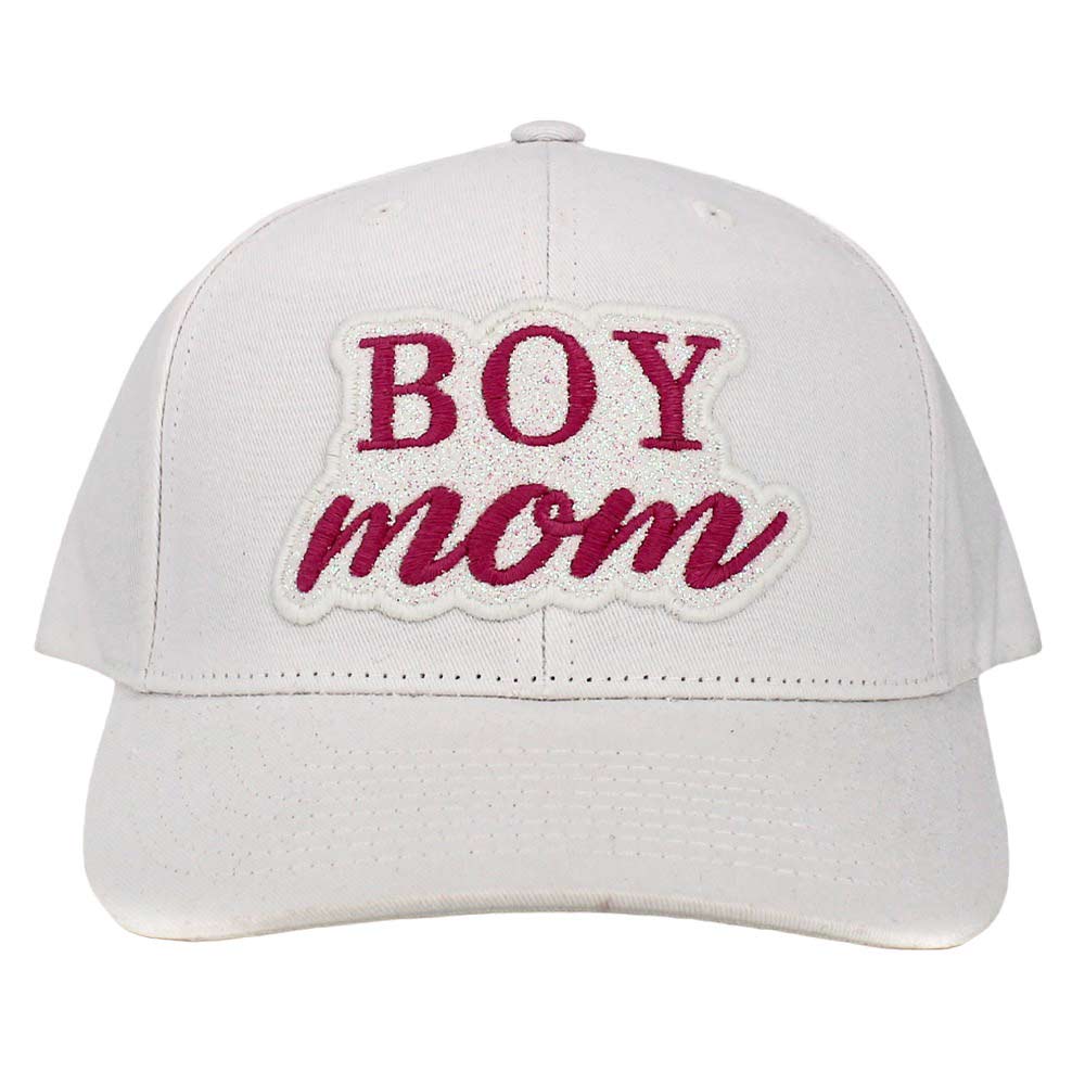 Madeline Love Women's Boy Mom Message Baseball Cap - white
