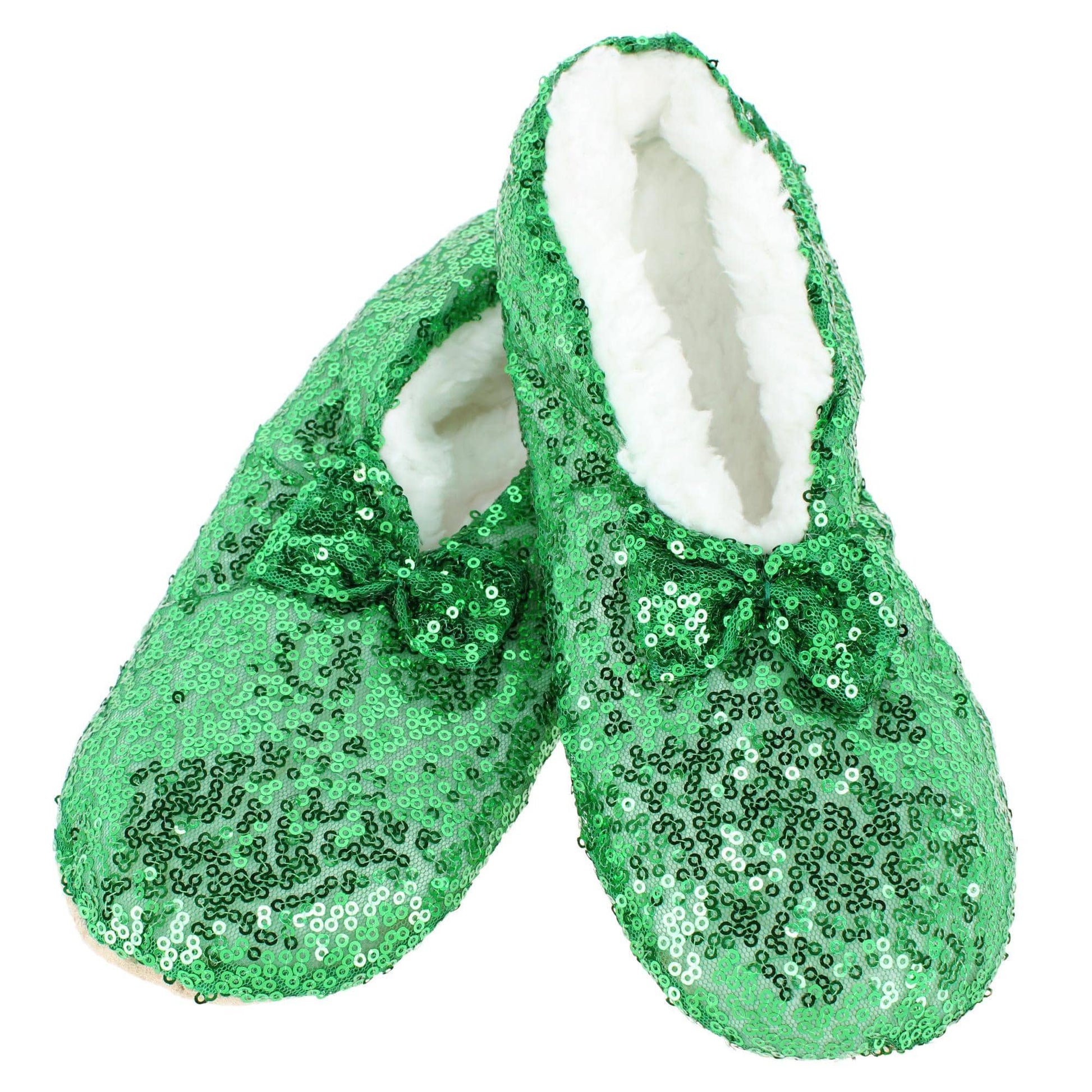 Alotta Knits Women's Sequins Ballerina Slippers with Sherpa Fleece Lining