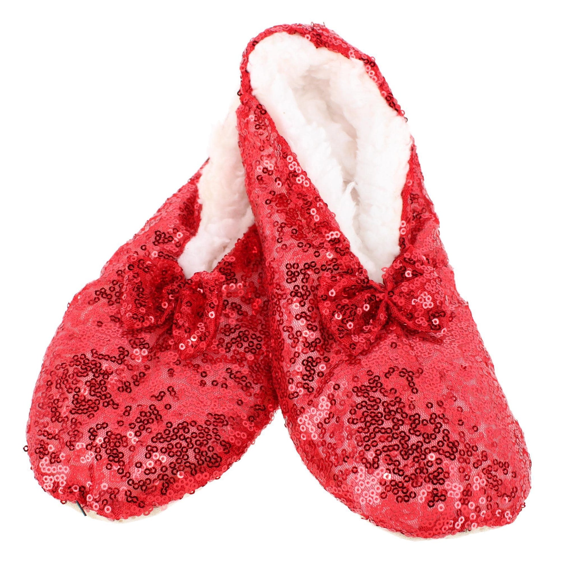 Alotta Knits Women's Sequins Ballerina Slippers with Sherpa Fleece Lining