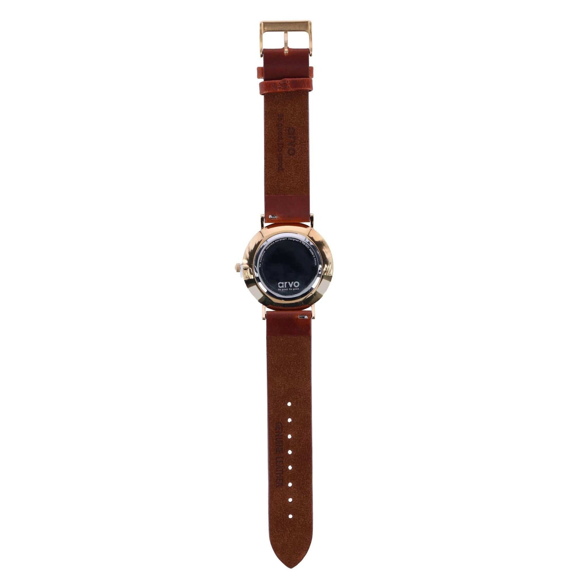 Arvo Awristacrat Gold Watch - Saddle Leather Band