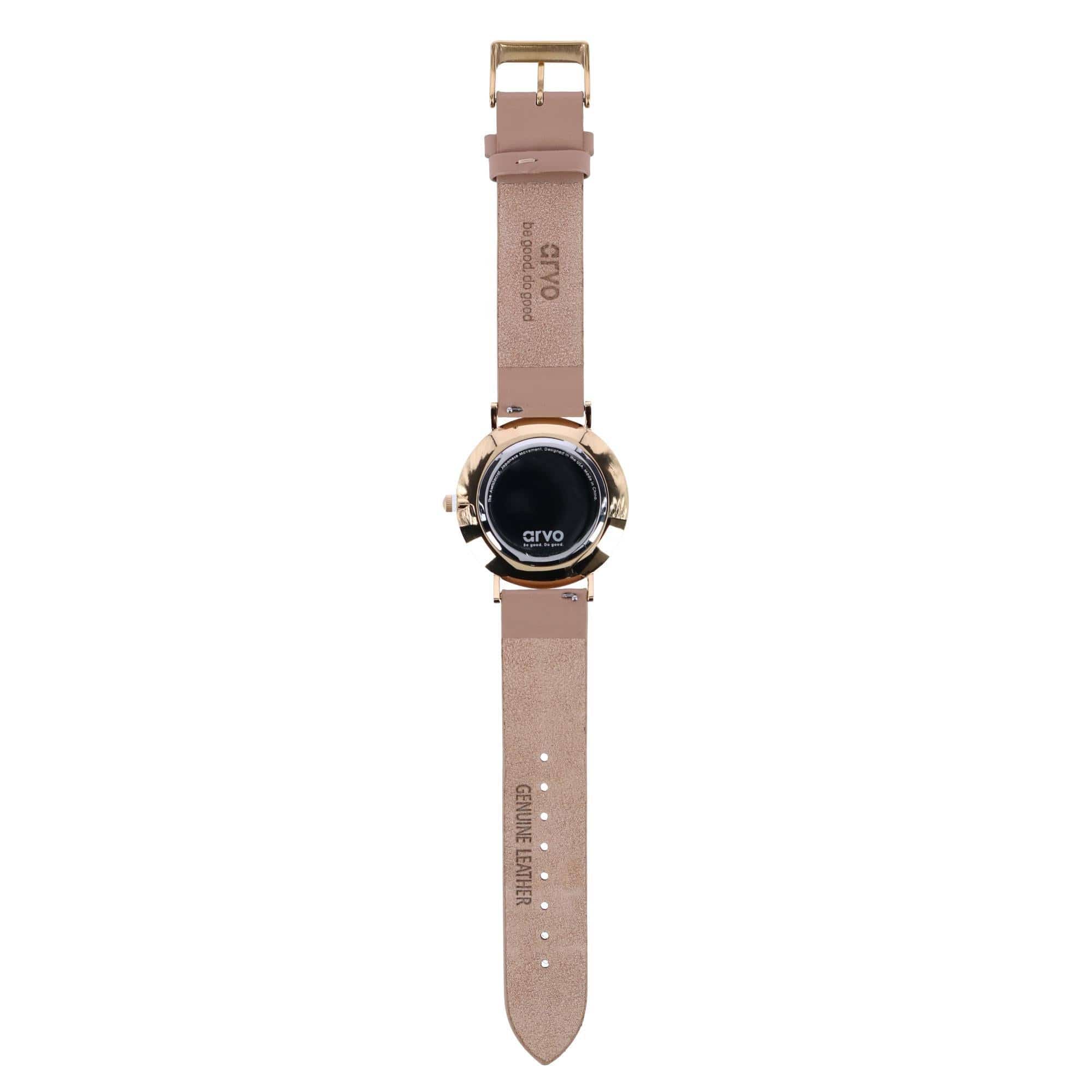 Arvo Awristacrat Gold Watch - Nude Leather Band