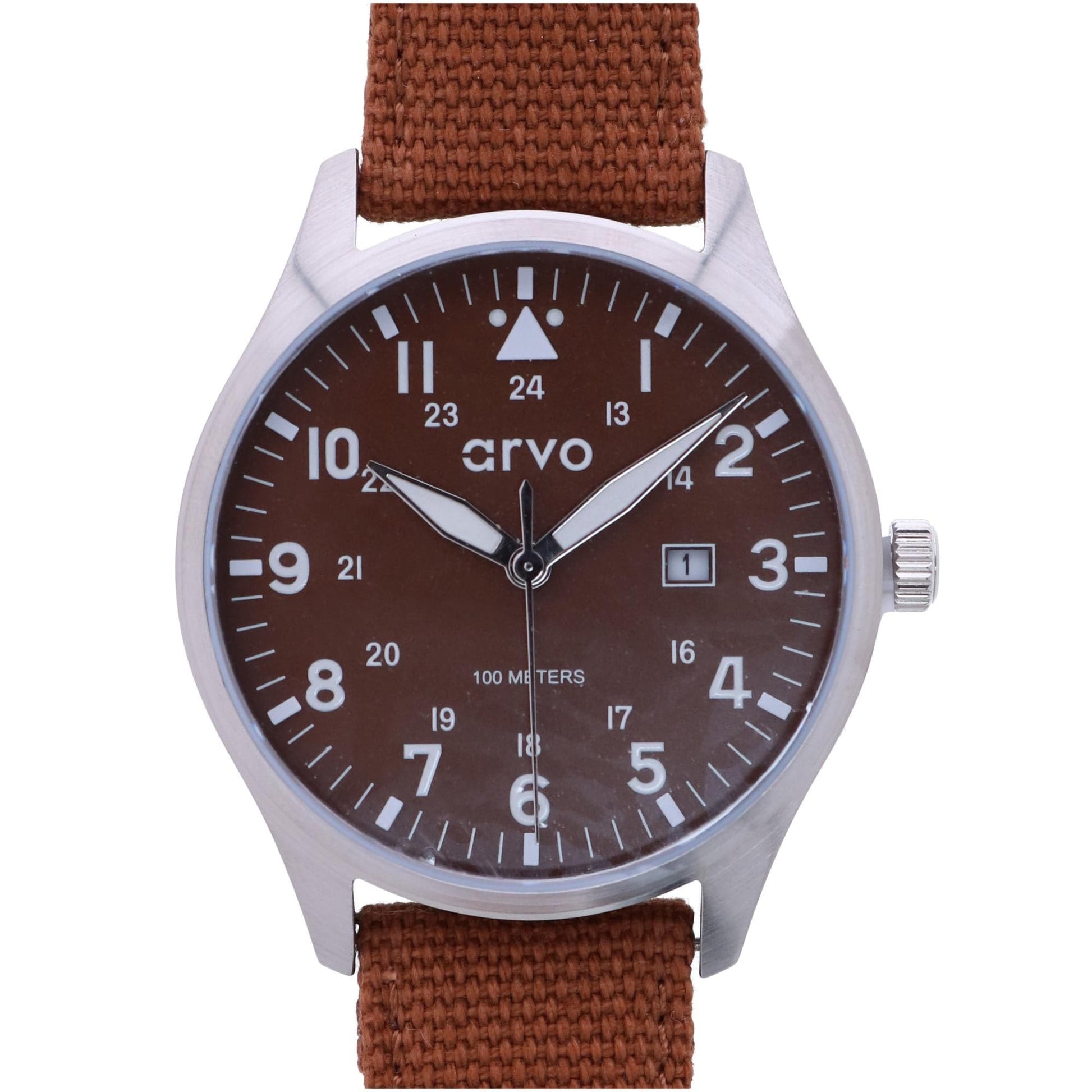 Arvo Rove Field Brown Face Watch - Buckeye Brown Band