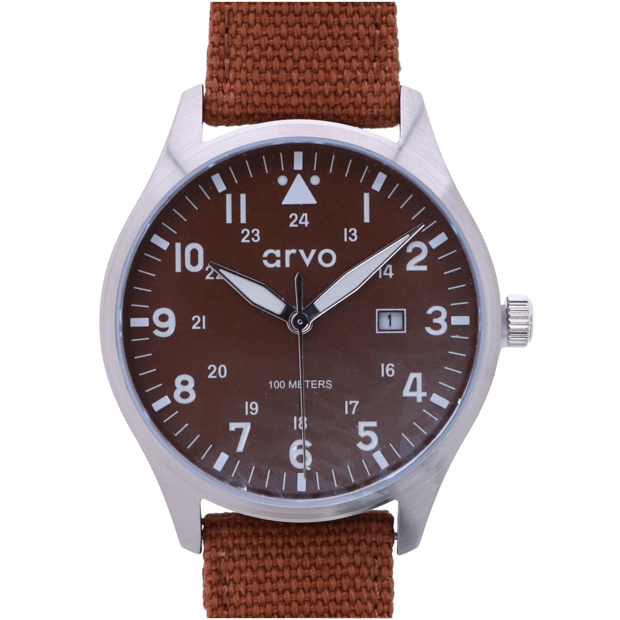 Arvo Rove Field Brown Face Watch - Buckeye Brown Band