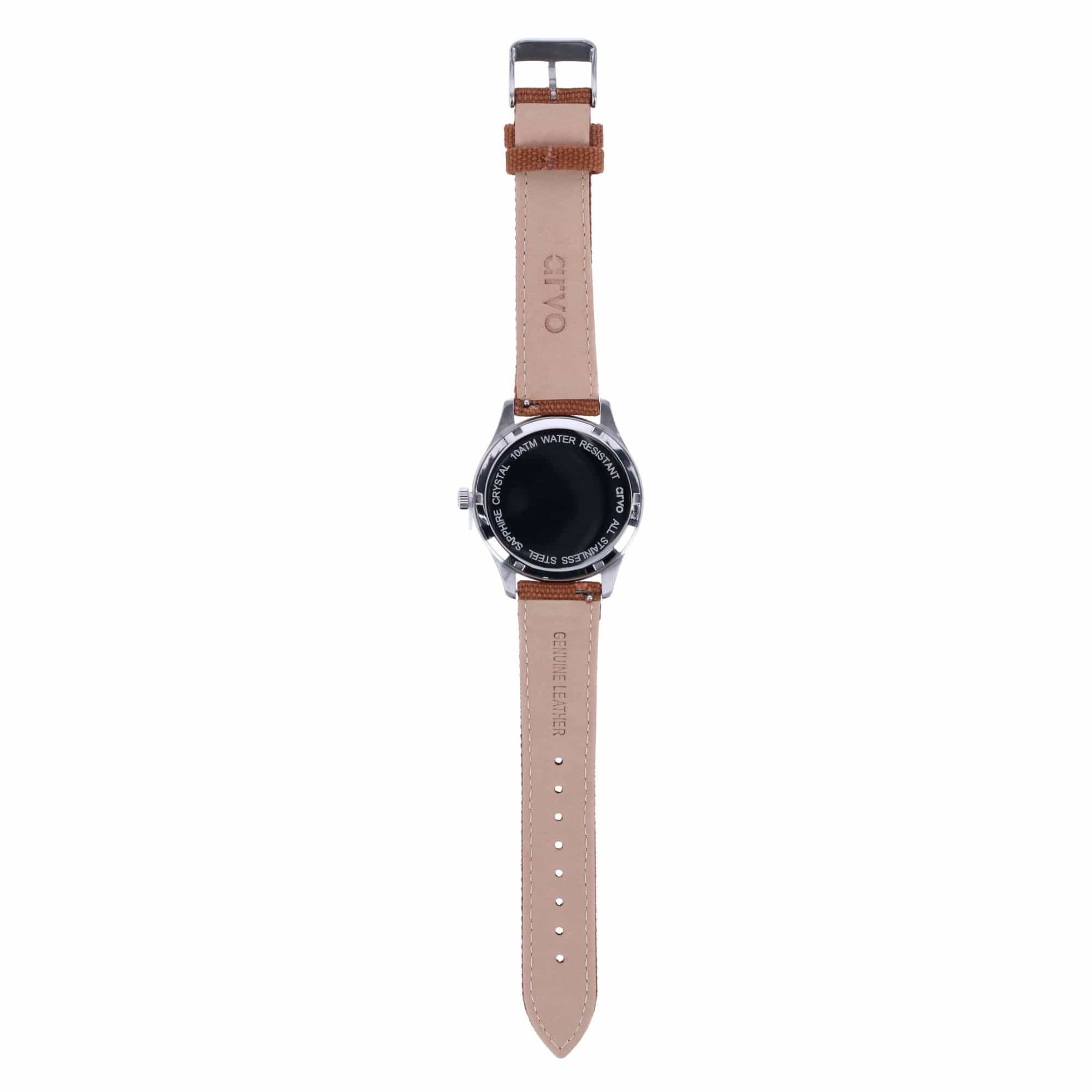 Arvo Rove Field Brown Face Watch - Buckeye Brown Band