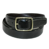 Men's Reversible Leather Belt with Gold Center Bar Buckle