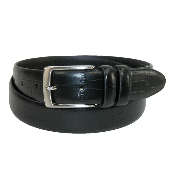 Men's Big & Tall Croc Print Leather Dress Belt