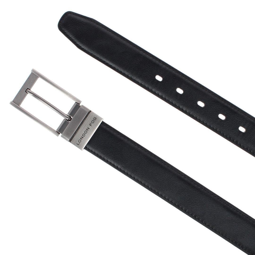London Fog Men's 35mm Reversible Dress Belt with Burnished Buckle - Brown/Black