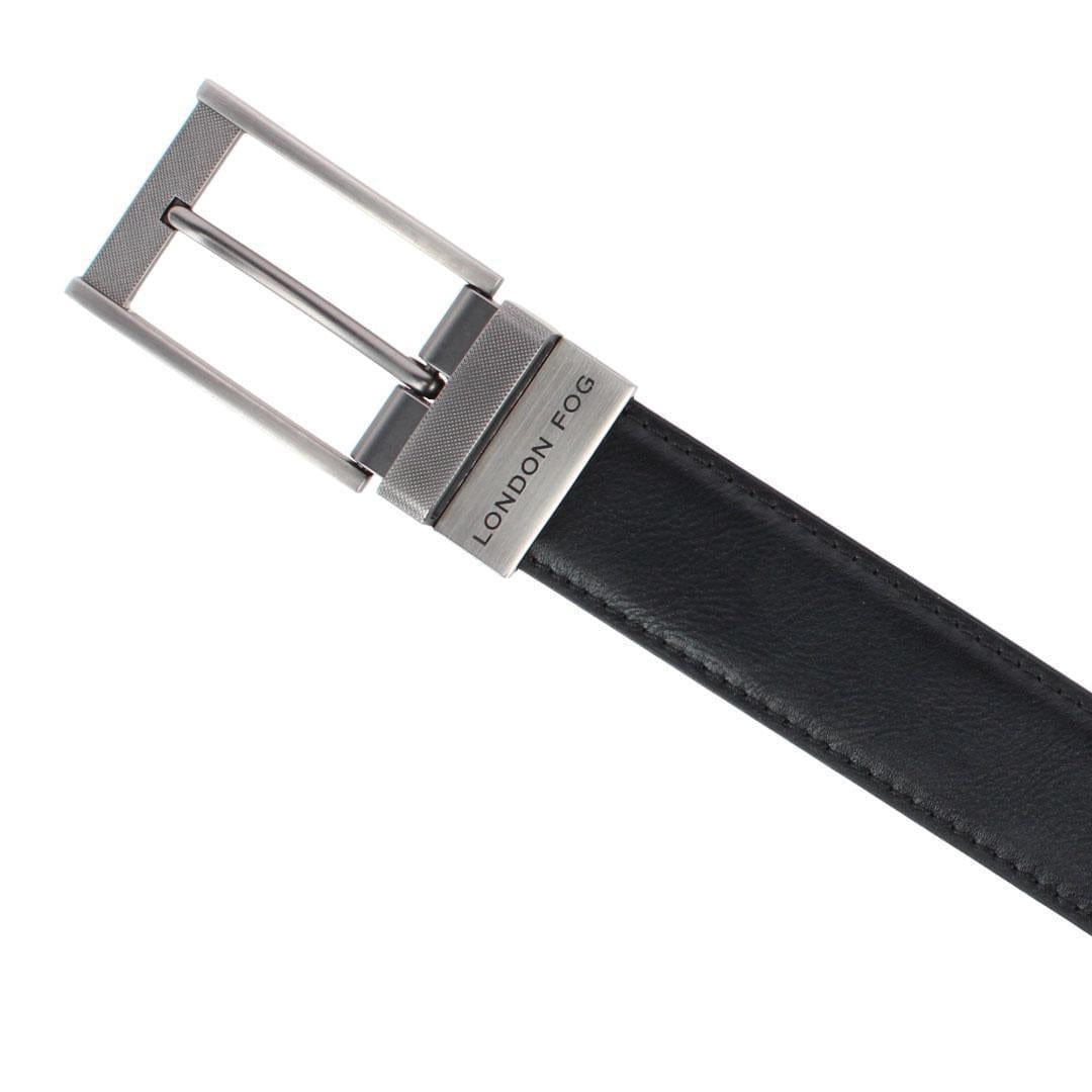 London Fog Men's 35mm Reversible Dress Belt with Burnished Buckle - Brown/Black
