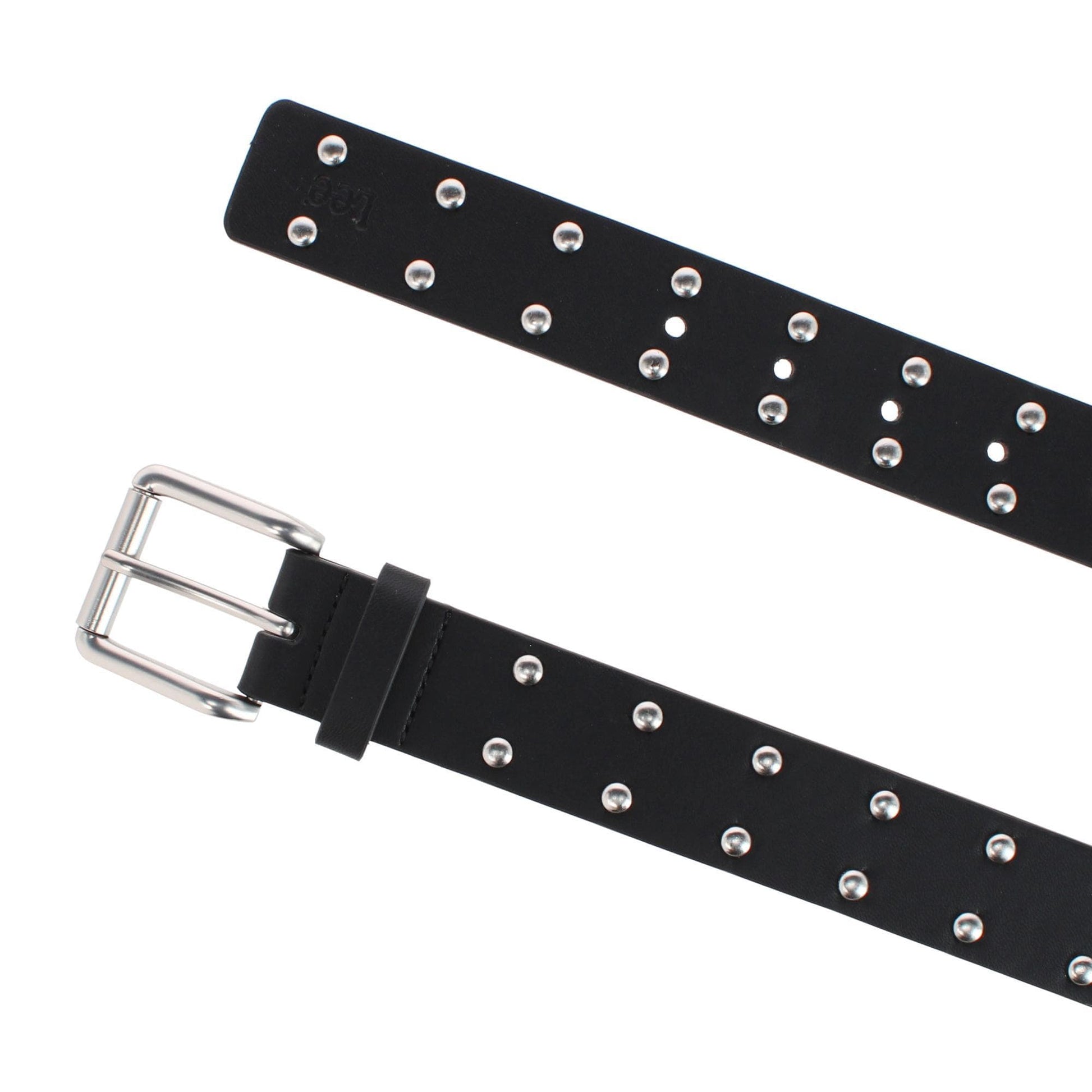 Lee Women's 35mm Riveted Synthetic Leather Belt Matte Roller Buckle - Black