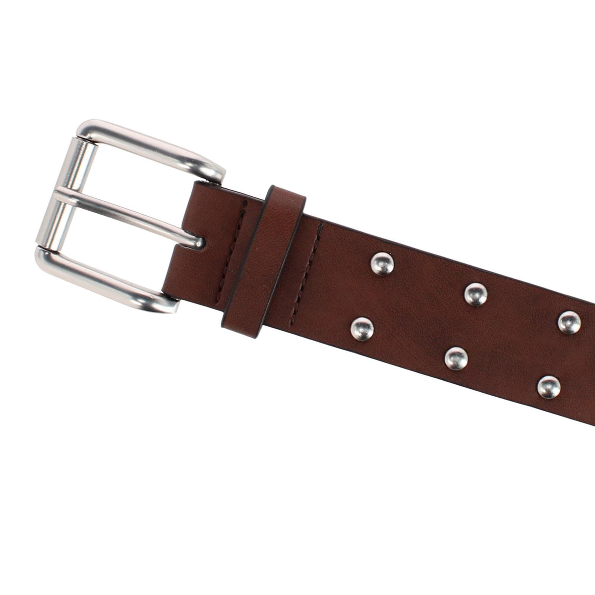 Lee Women's 35mm Riveted Synthetic Leather Belt Matte Roller Buckle - Brown