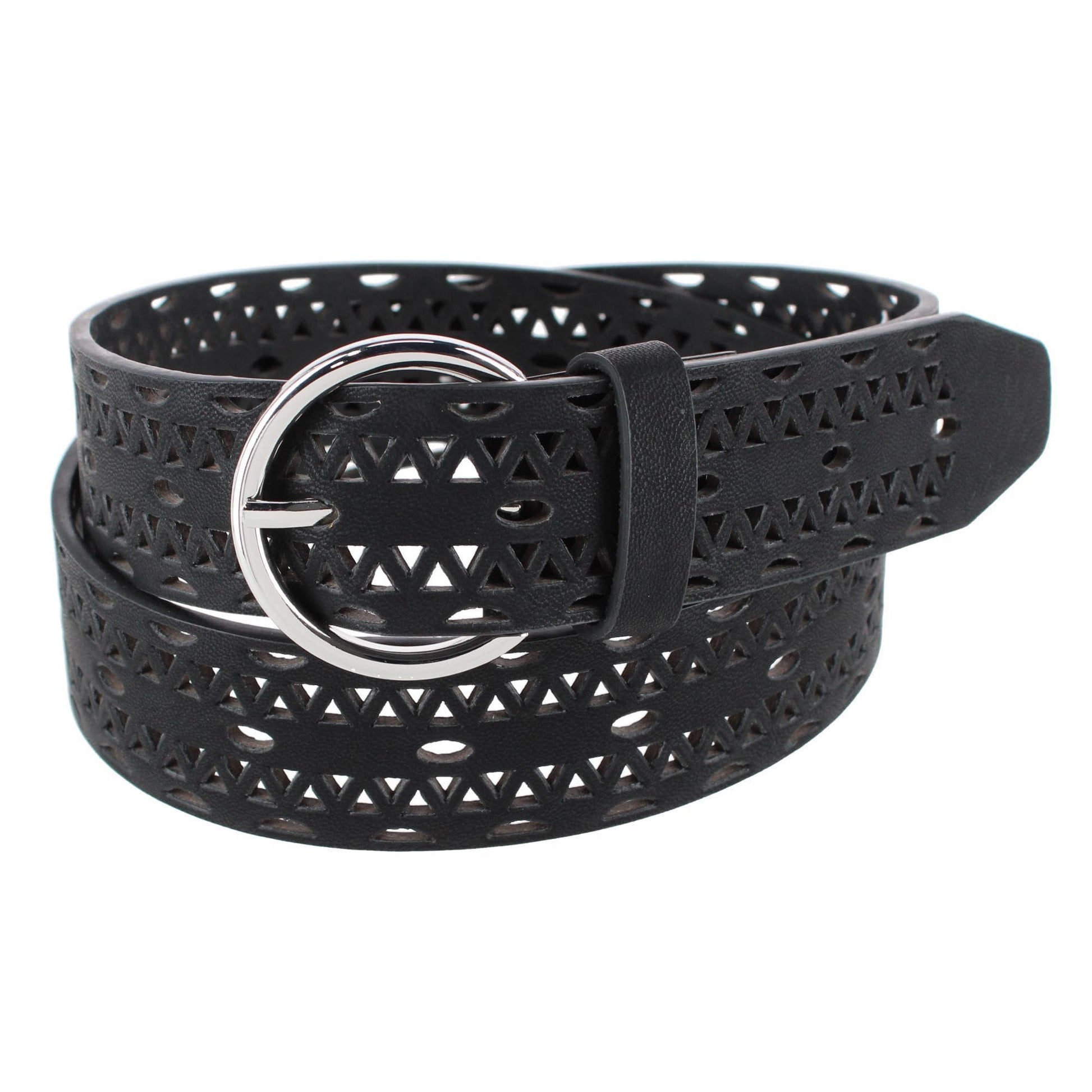 Lee Women's Perforated Leather Cut Edge Belt