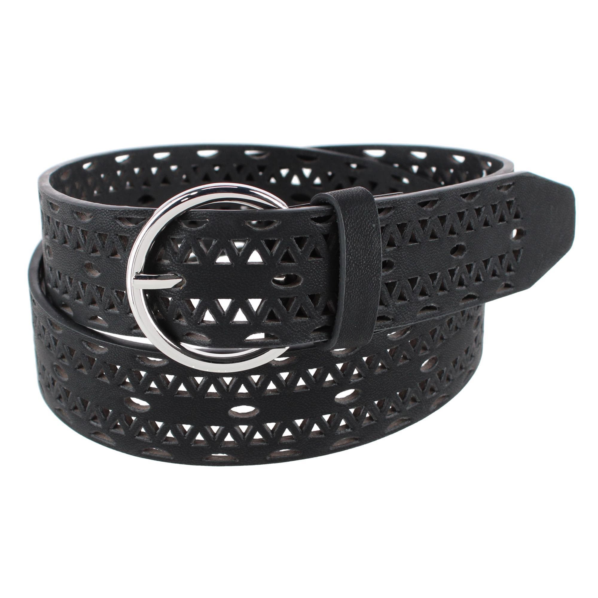 Lee Women's Perforated Leather Cut Edge Belt