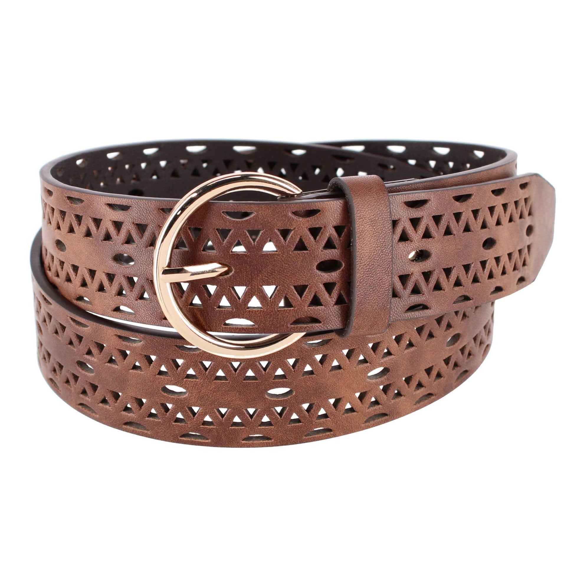 Lee Women's Perforated Leather Cut Edge Belt