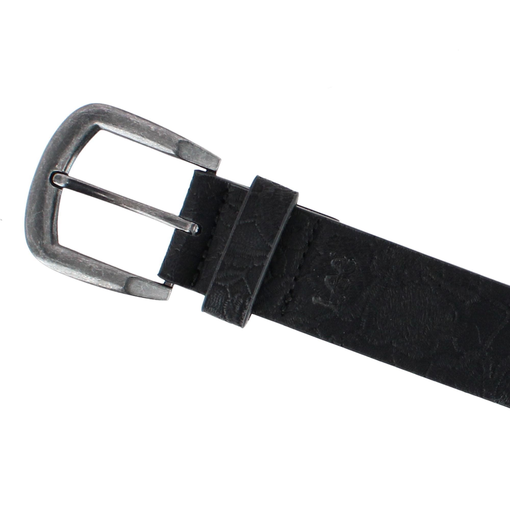 Lee Women's Floral Embossed Cut Edge Belt - Black