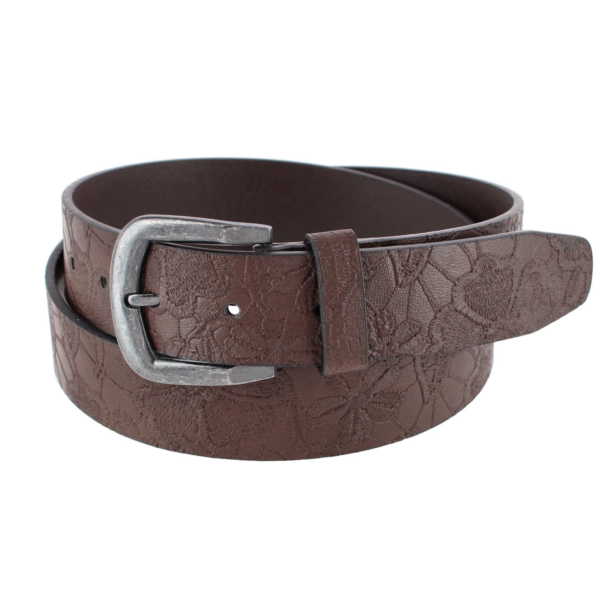 Lee Women's Floral Embossed Cut Edge Belt