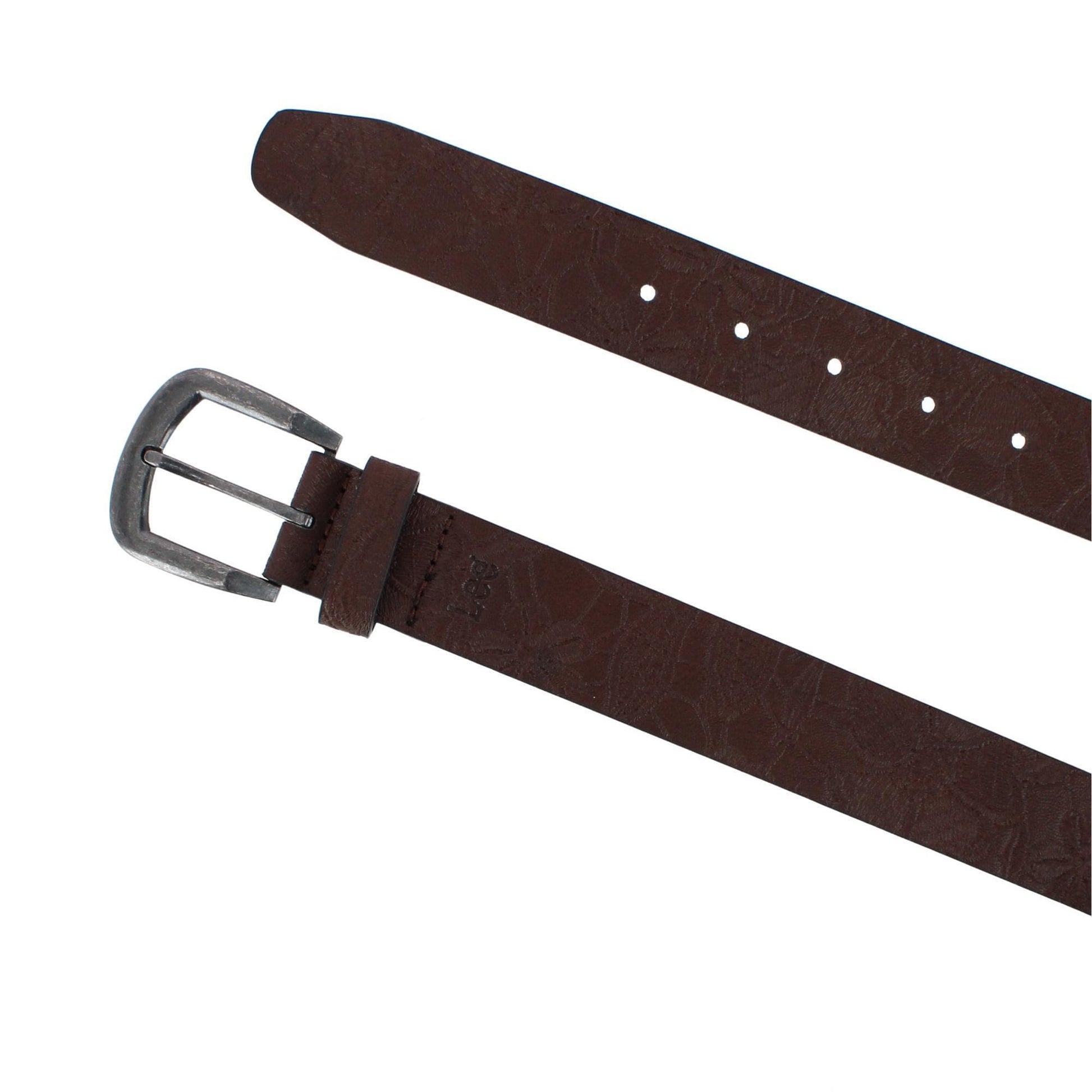 Lee Women's Floral Embossed Cut Edge Belt - Brown