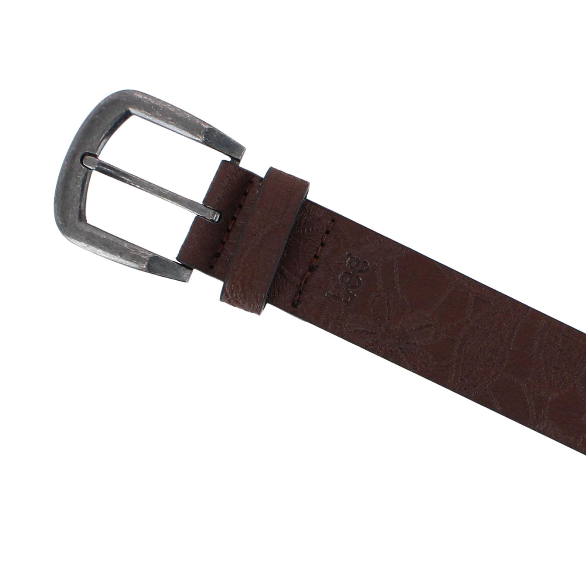 Lee Women's Floral Embossed Cut Edge Belt - Brown