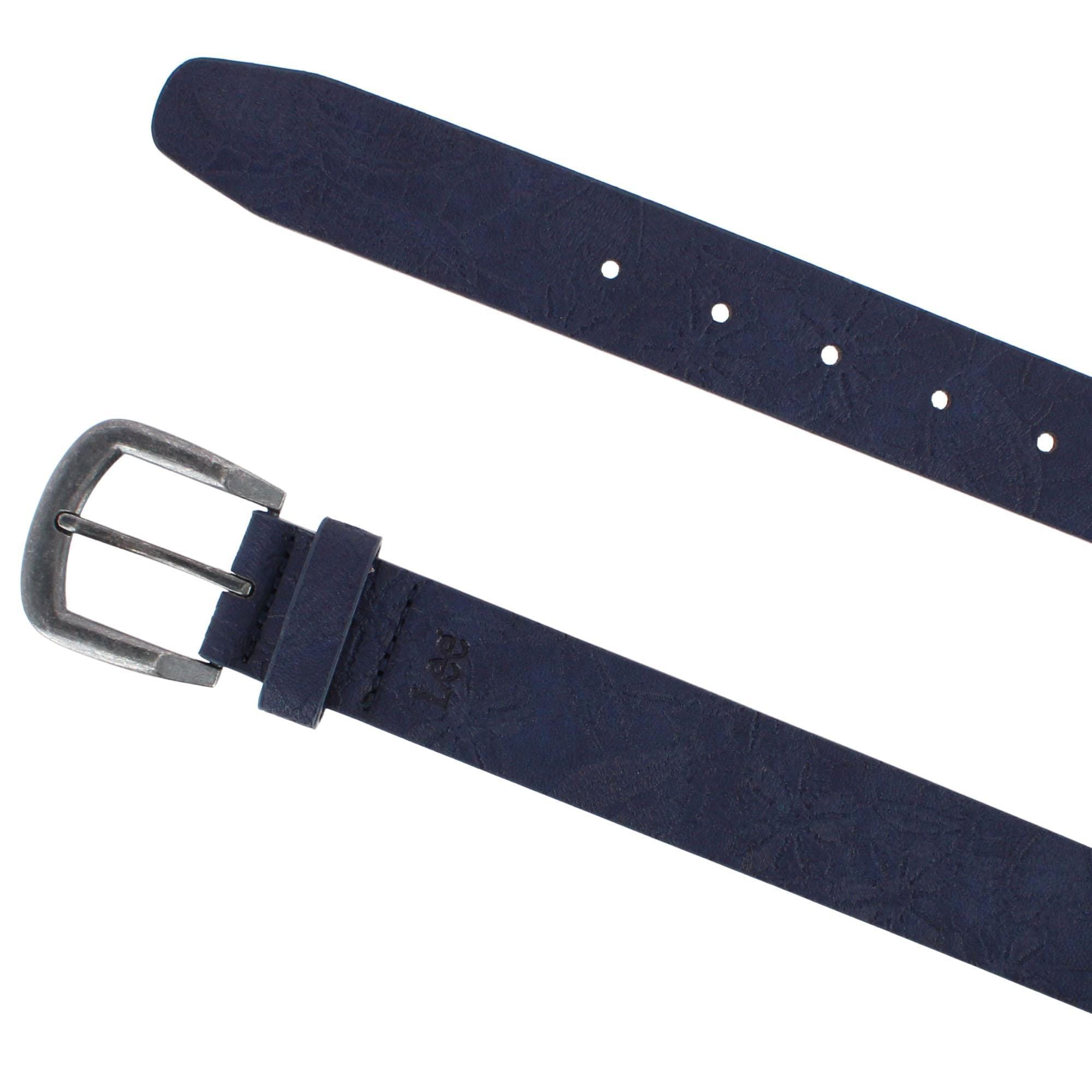 Lee Women's Floral Embossed Cut Edge Belt - Navy