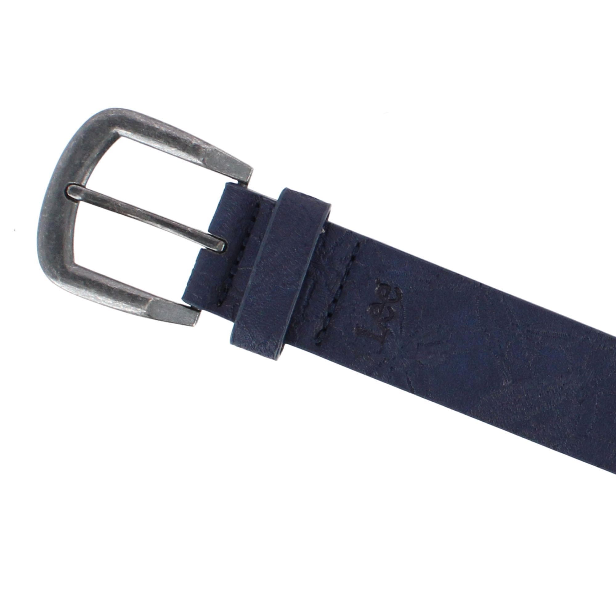 Lee Women's Floral Embossed Cut Edge Belt - Navy