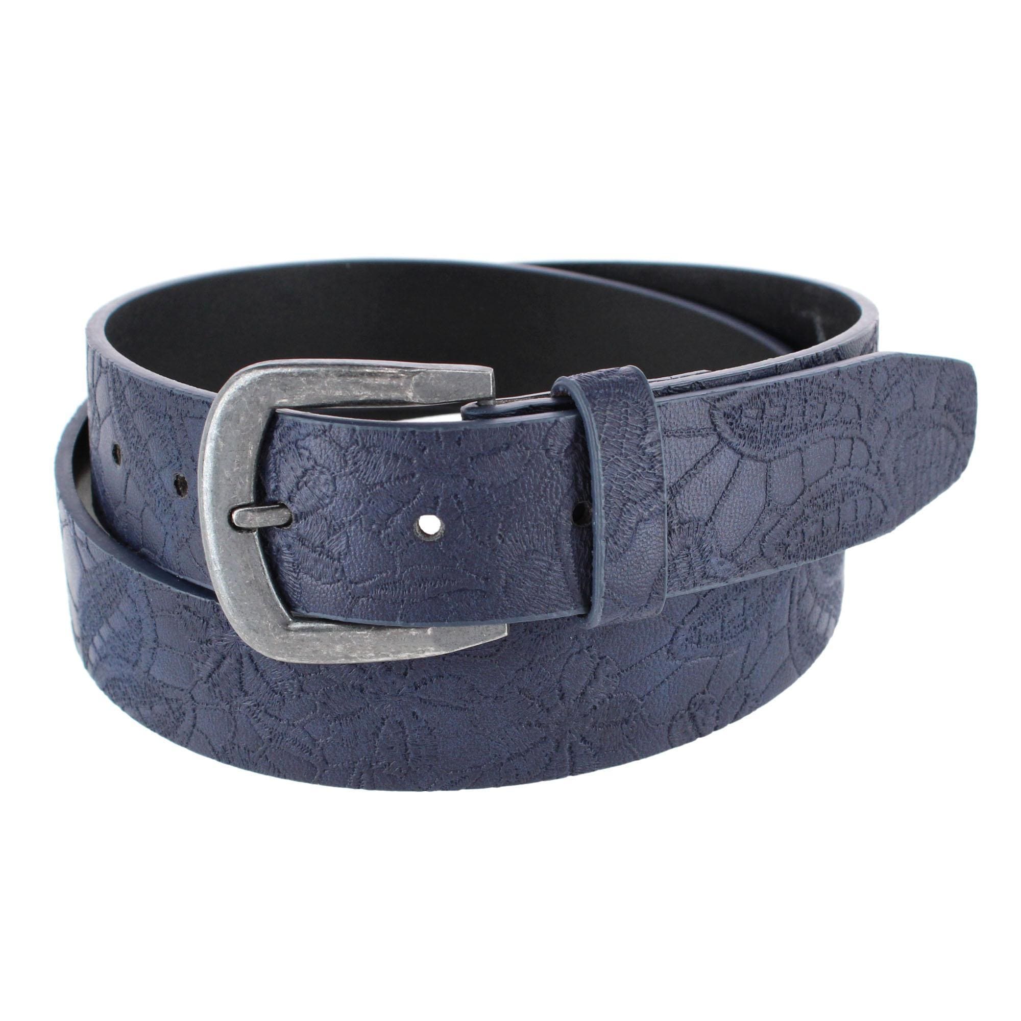 Lee Women's Floral Embossed Cut Edge Belt - Women's Floral Embossed Cut Edge Belt