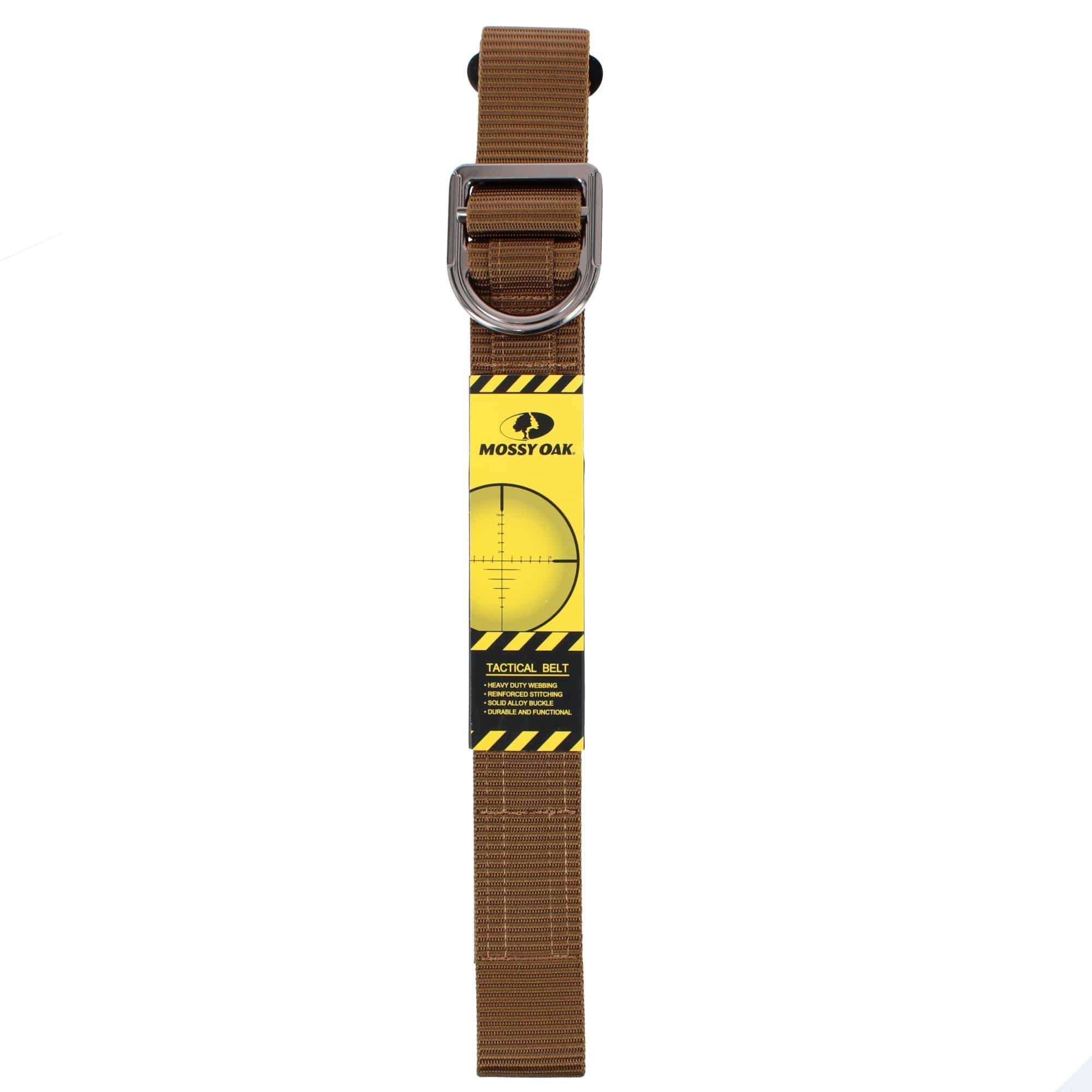 Mossy Oak Men's 45mm Tactical Web Belt with D-Ring Buckle Tan - Tan