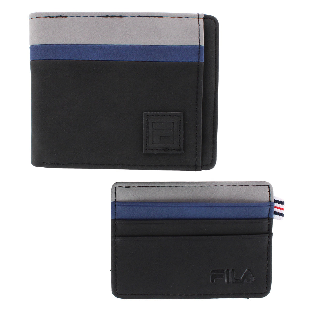 Fila Men's Bifold Wallet and Removable Passcase Gift Set - Black Multi