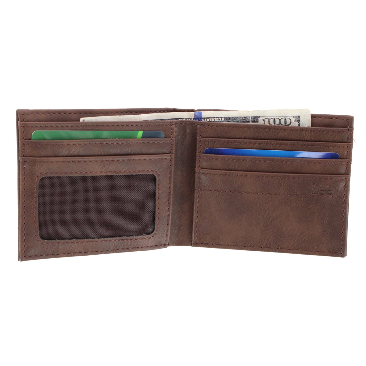 Lee Men's Bifold Wallet and Tracker Tag Keychain Gift Set - Brown