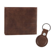 Men's Bifold Wallet and Tracker Tag Keychain Gift Set