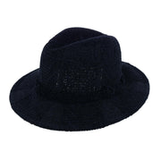Women's Knit Chenille Print Fedora with Braided Hat Band