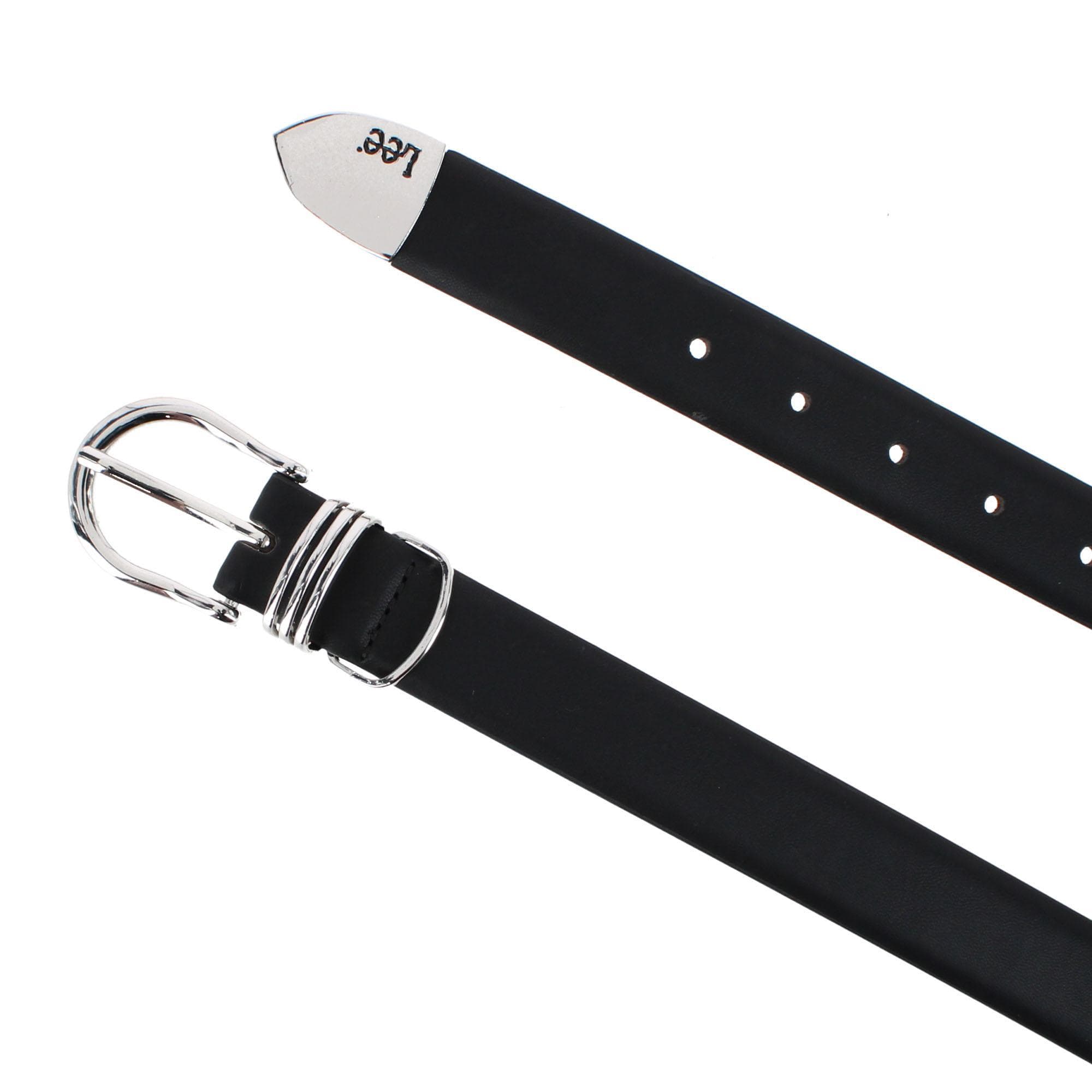 Lee Women's 28mm Leather Belt with Metal Tip and Keeper - Black