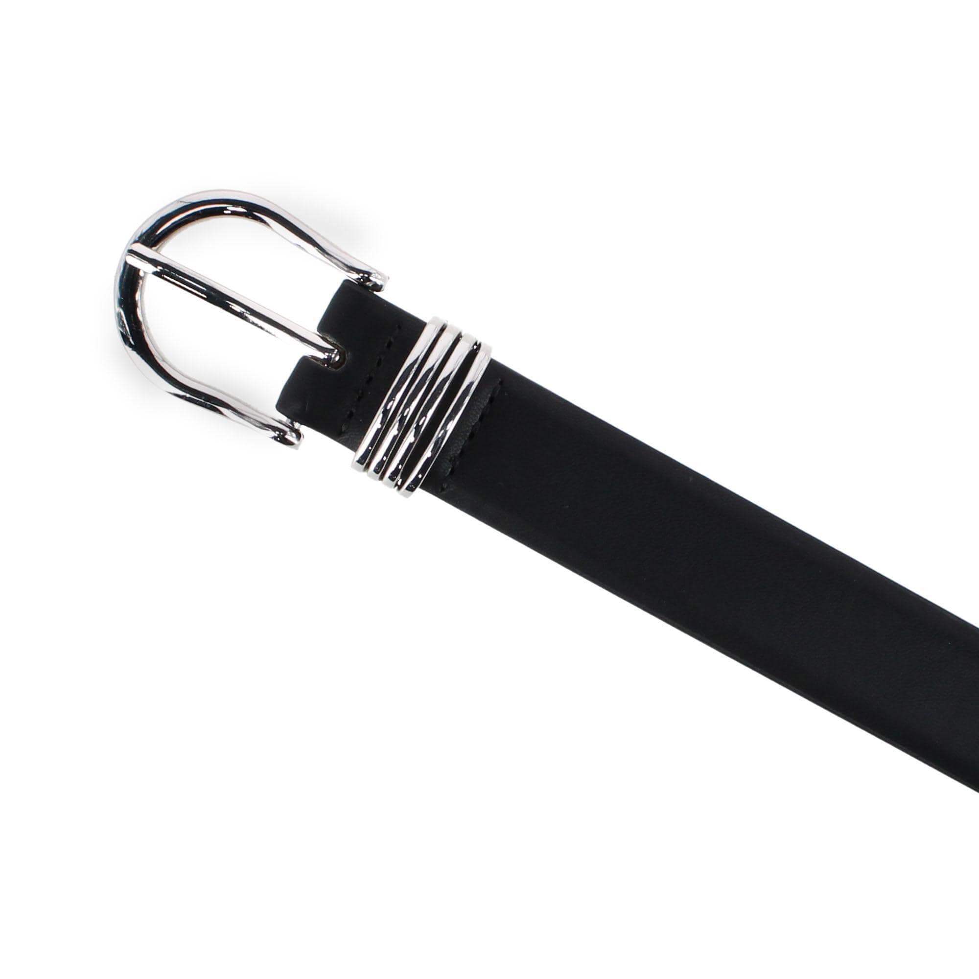 Lee Women's 28mm Leather Belt with Metal Tip and Keeper - Black