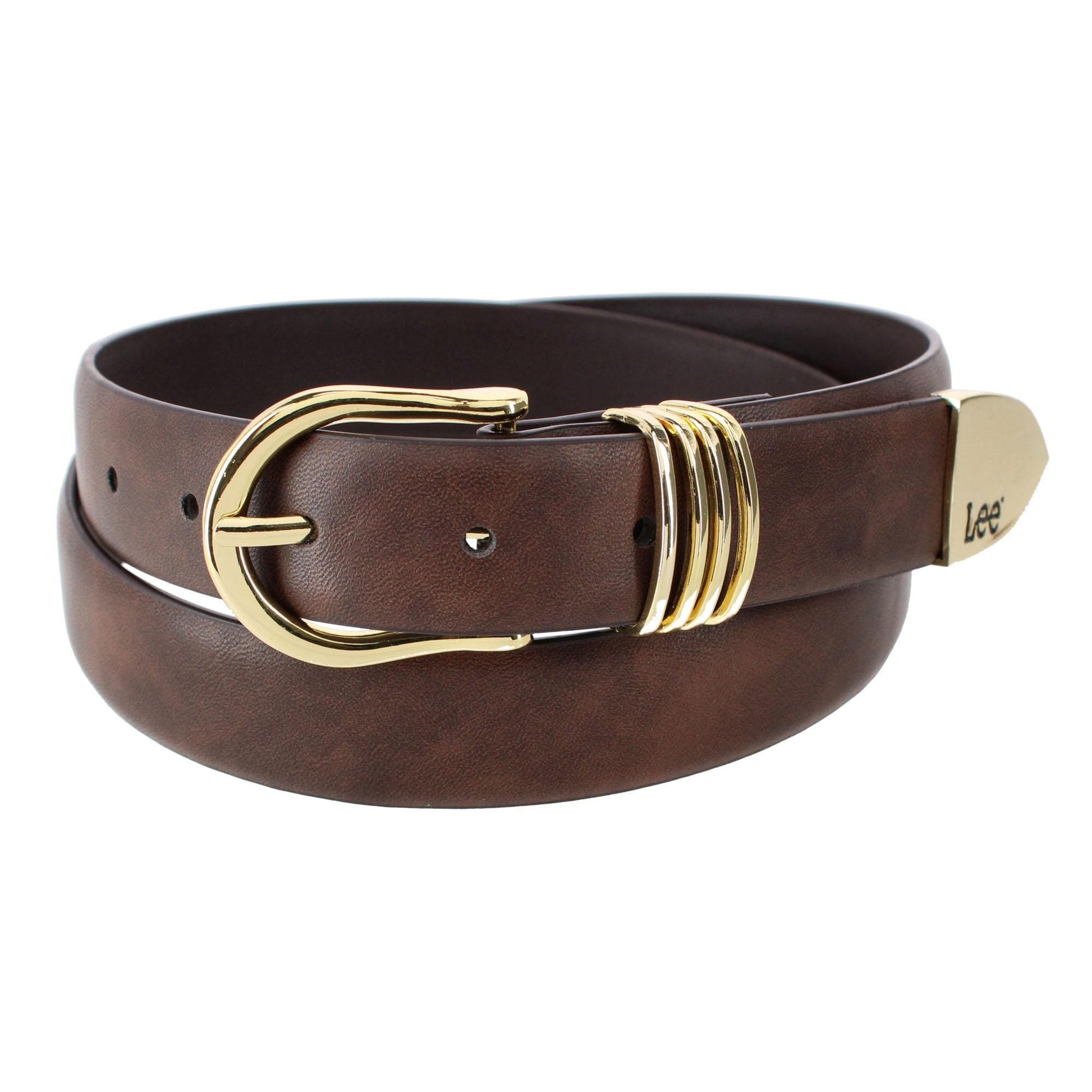 Lee Women's 28mm Leather Belt with Metal Tip and Keeper - Brown
