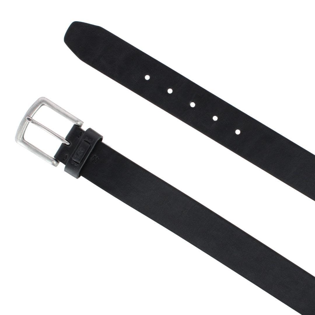 Lee Men's Big & Tall 38mm Burnished Edge Belt with Square Buckle - Black